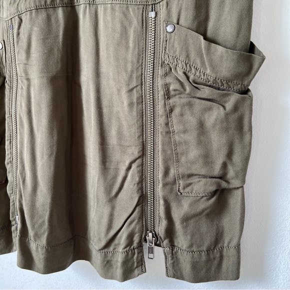 Free People Olive Green Rayon Mini Dress size 2 - Picture 3 of 6